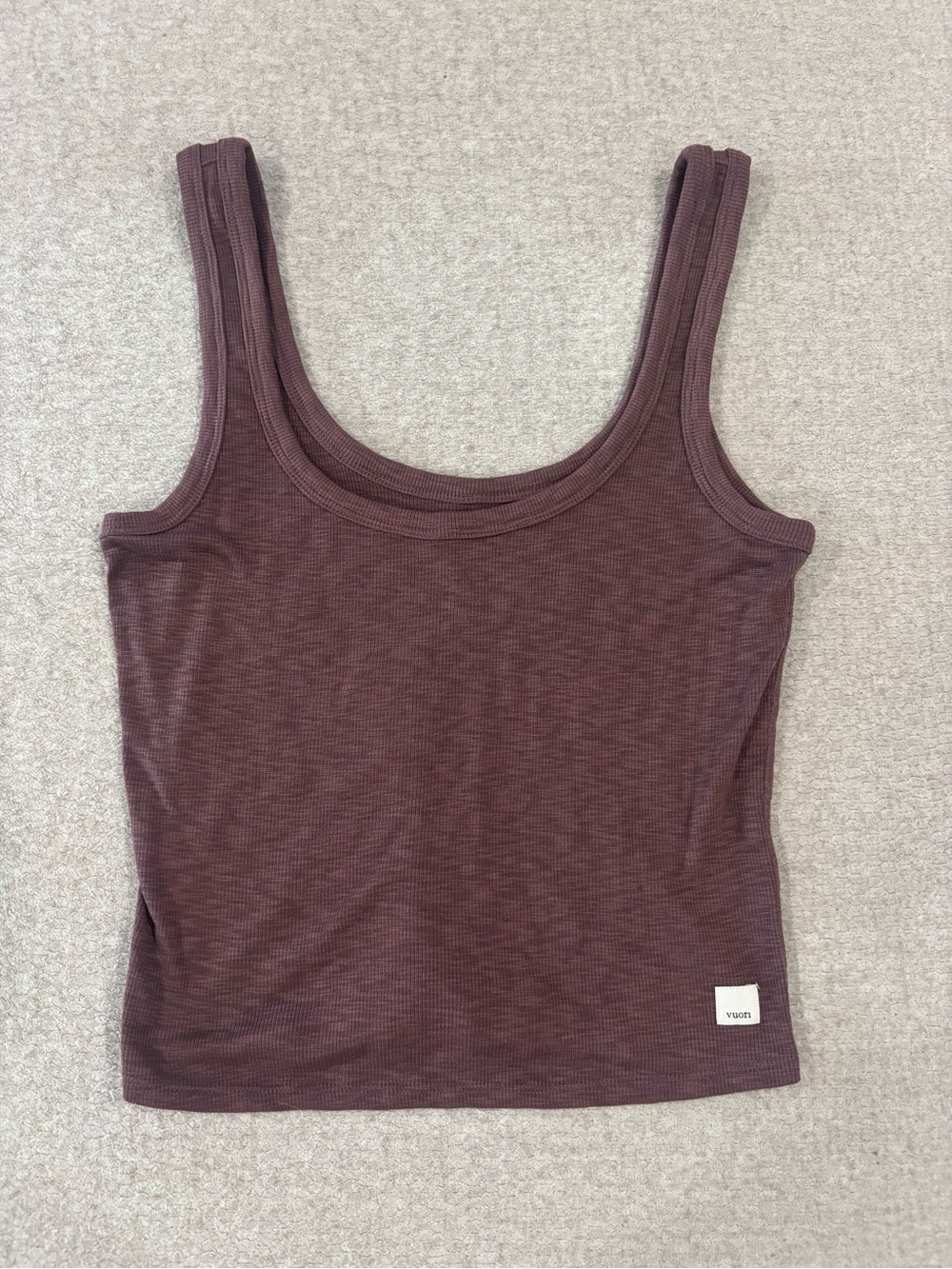Vuori Women's Ribbed Tank Top in Deep Plum